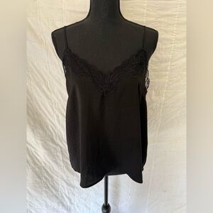 H&M Black Lace-Trim Spaghetti-Strap Camisole